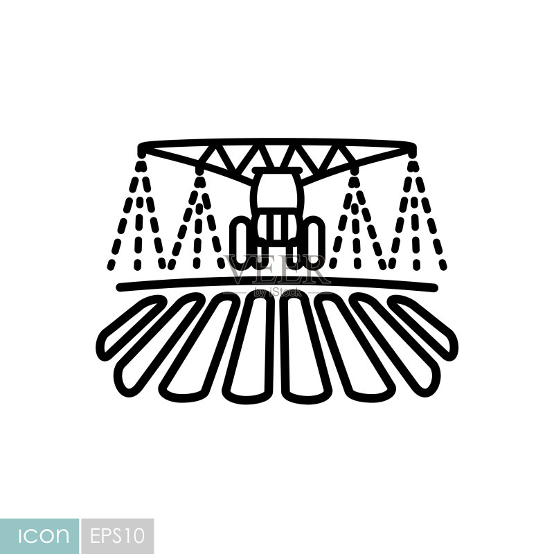 拖拉机浇水施肥图标图标素材