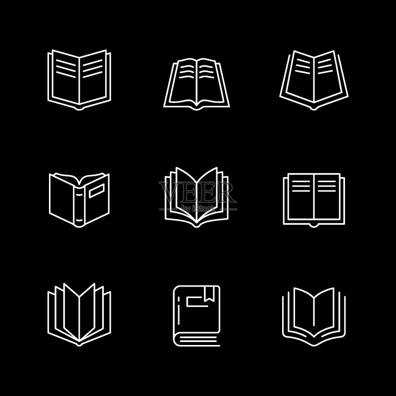 书籍图标合集矢量图图标素材