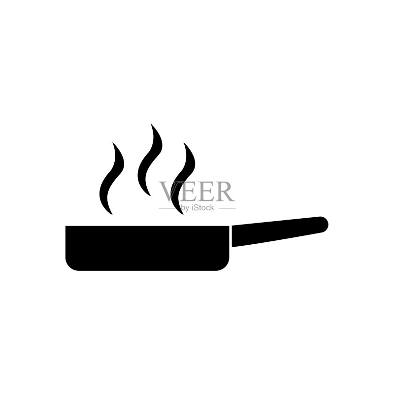 煎锅图标阴影象形图图标素材
