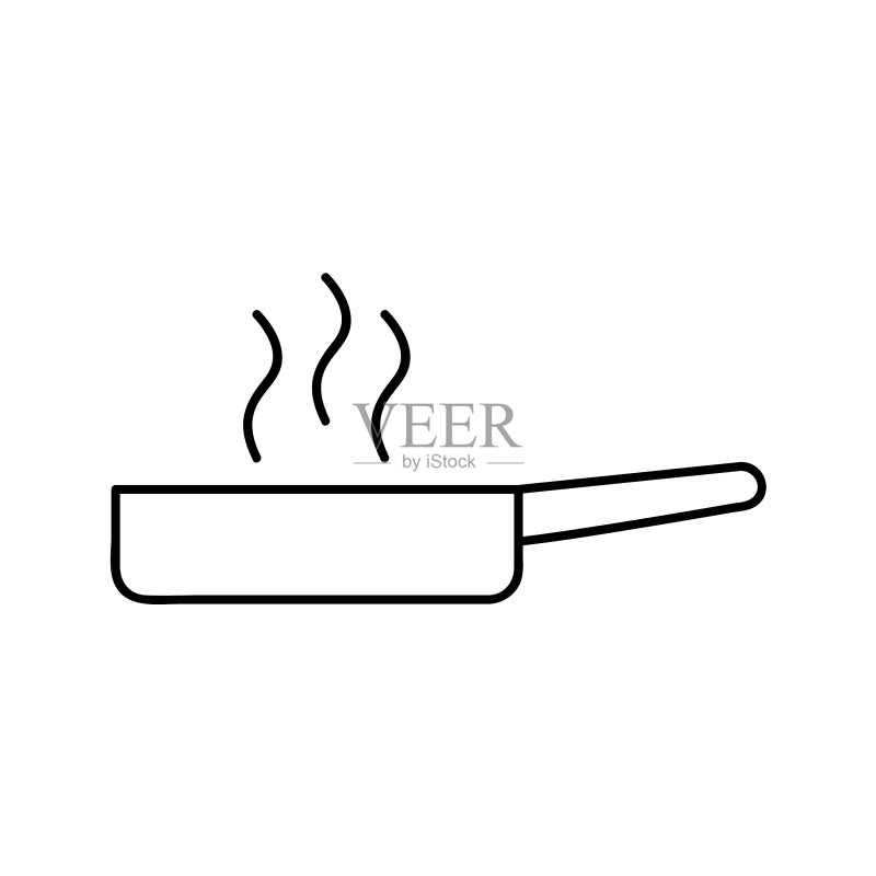 网页移动端炒锅线条图标图标素材