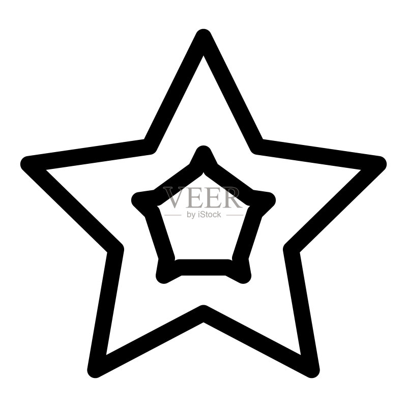 白色背景上的星星抽象扁平图标图标素材
