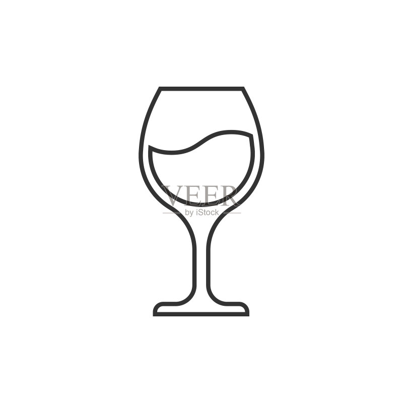 扁平风格的香槟酒杯图标图标素材