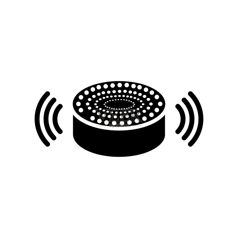 Echo、点、扬声器、Alexa图标黑色矢量图形图标素材