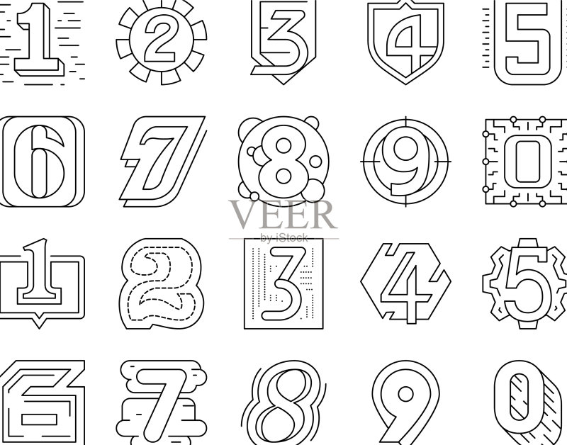 数字标题图标合集图标素材
