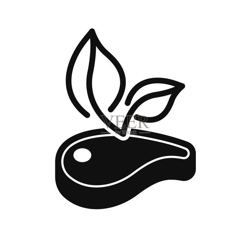 植物肉剪影图标图标素材