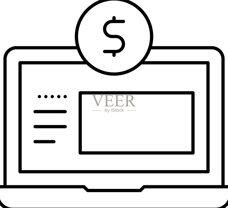 金融互联网工作线条图标图标素材