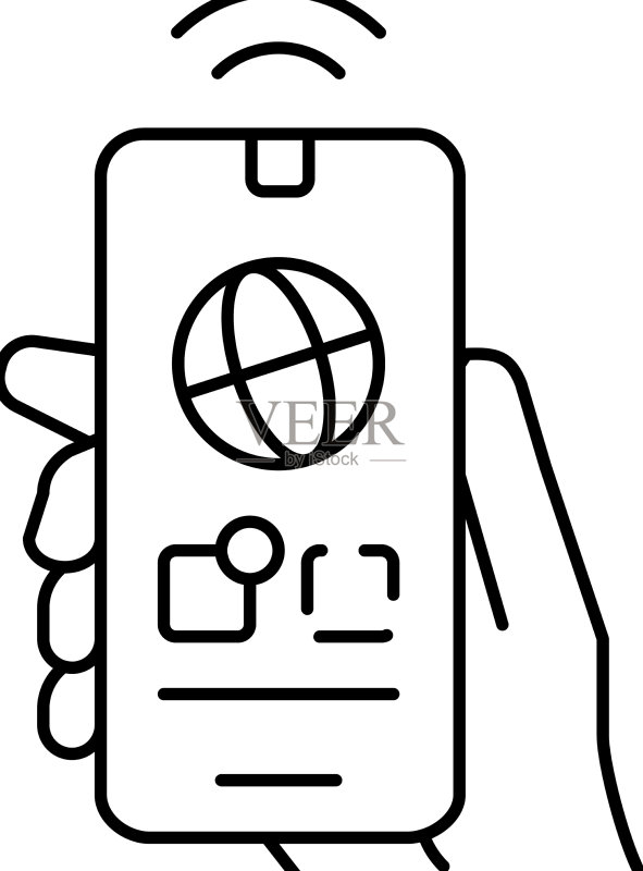 互联网通信手机APP线性图标图标素材