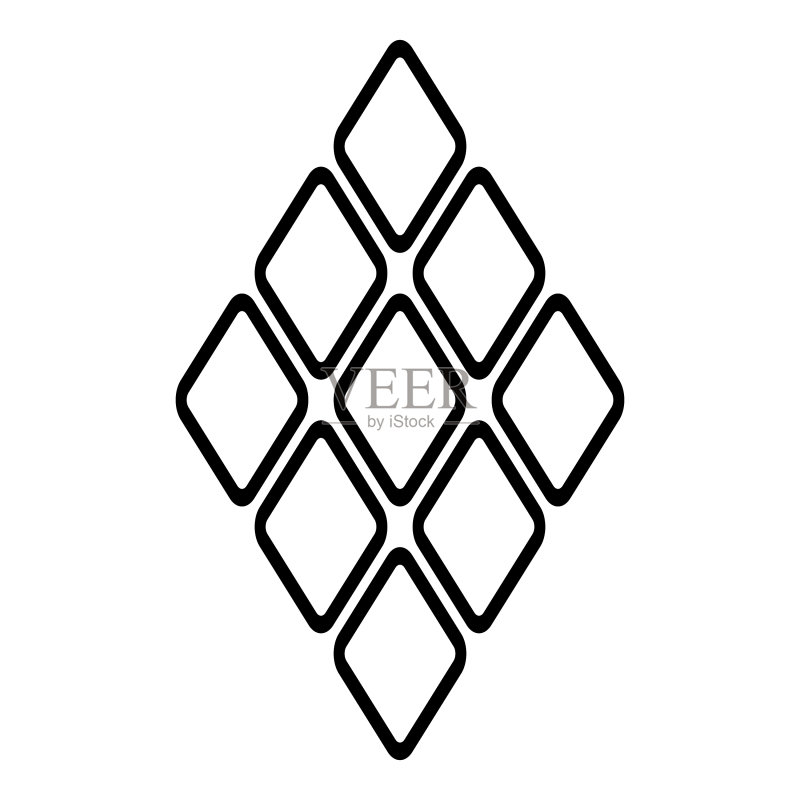 白色背景上孤立的菱形扁平图标图标素材
