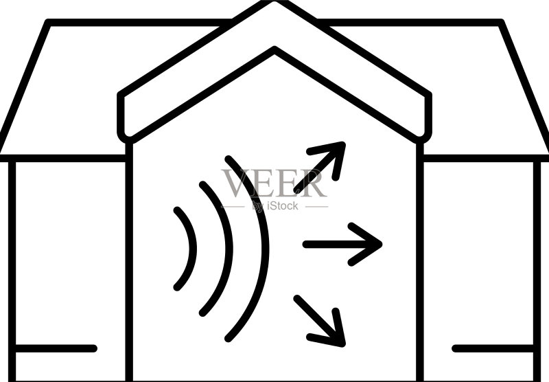 房屋声学线条图标图标素材