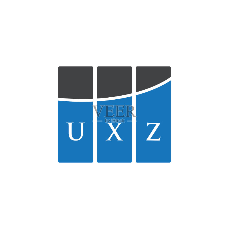 白色背景上的字母UXZ标志设计图标素材