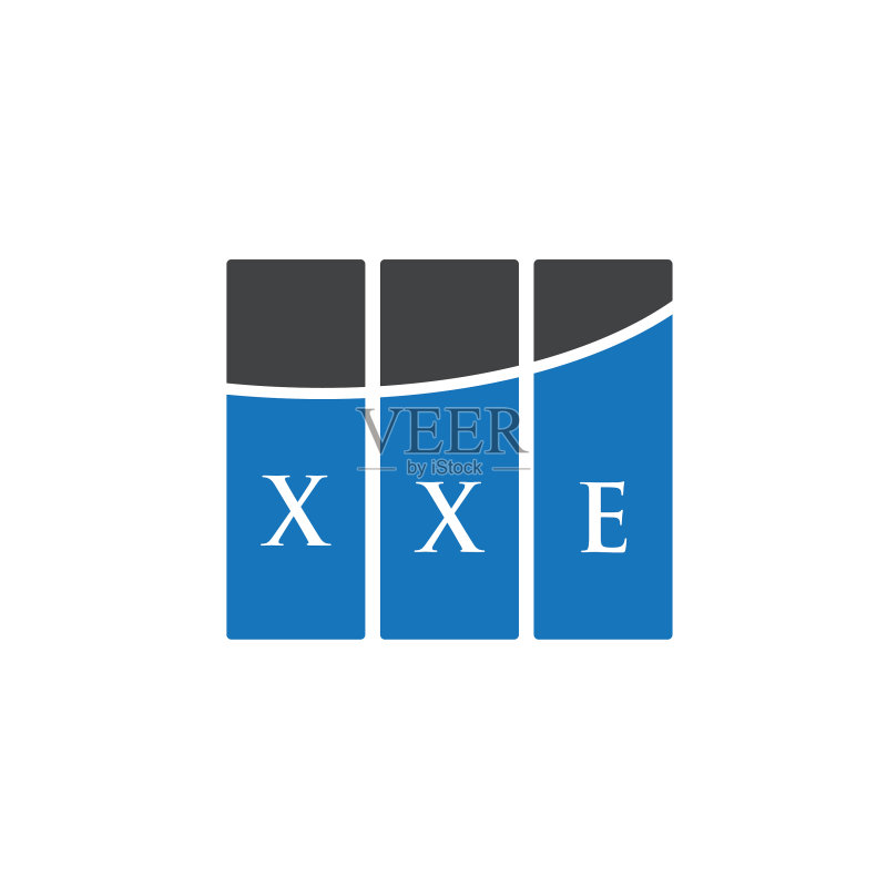 白色背景上的XXE字母标志设计图标素材