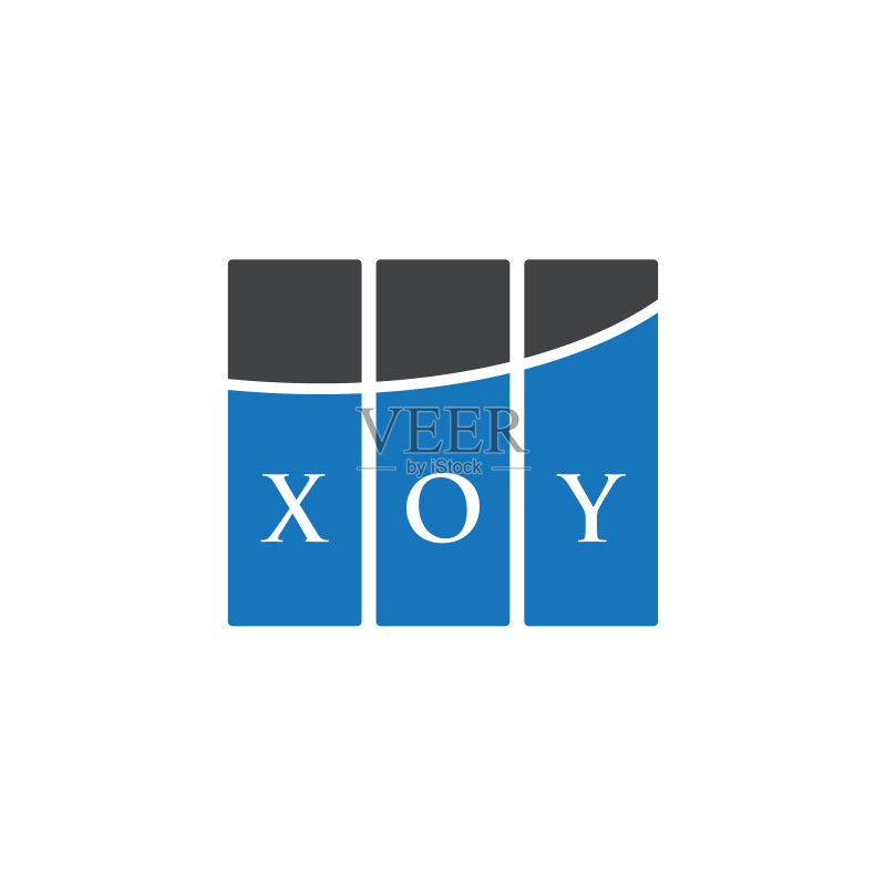 白色背景上的XOY字母标志设计图标素材