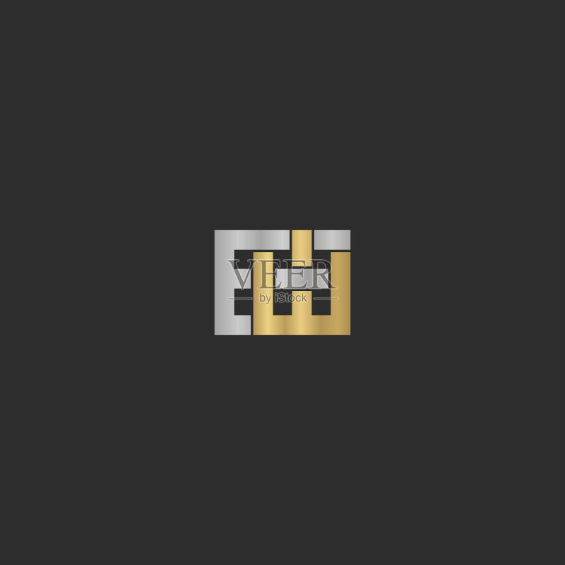 EW WE E W首字母标志图标素材
