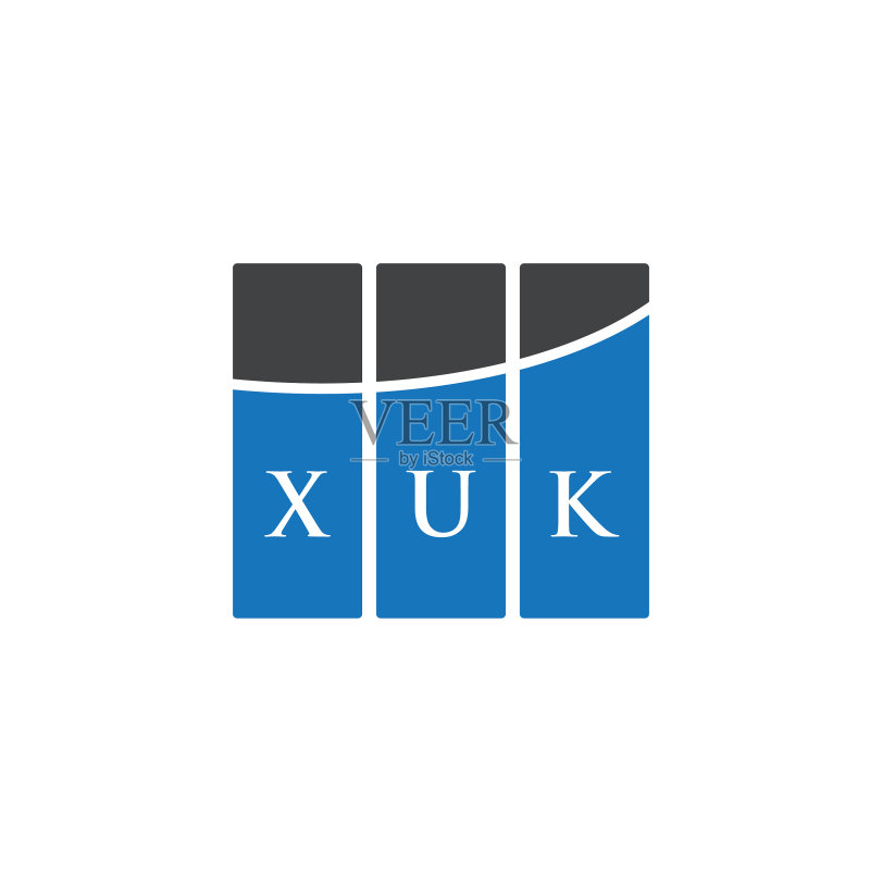 白色背景上的xuk字母logo设计图标素材