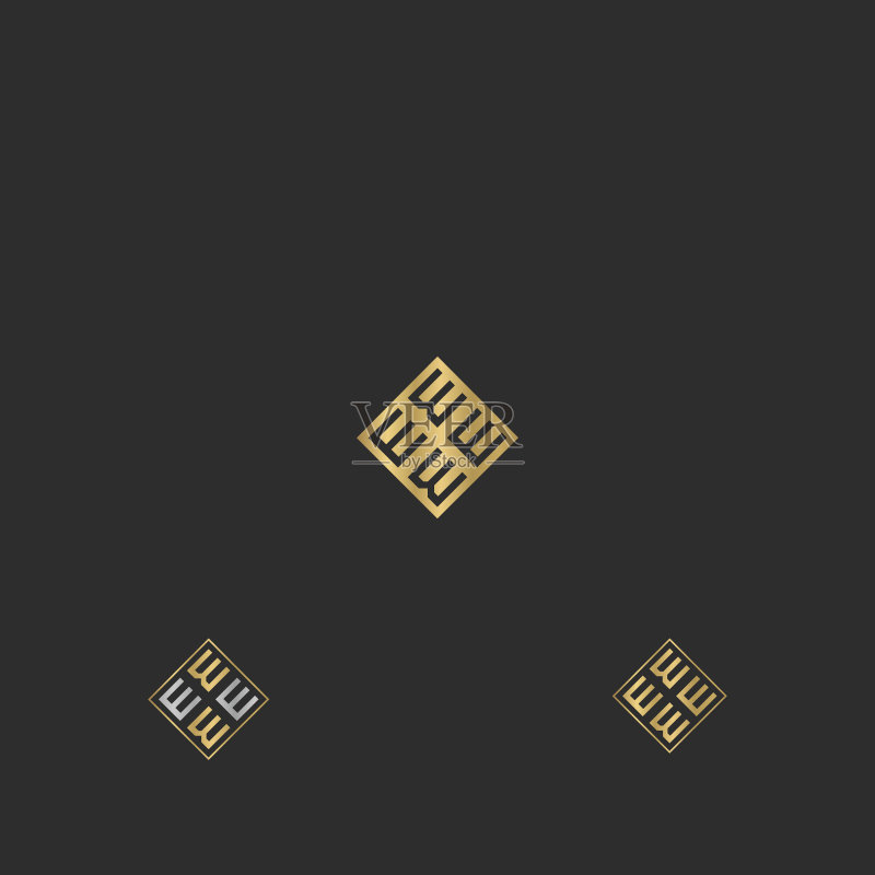 EW WE E W首字母标志图标素材