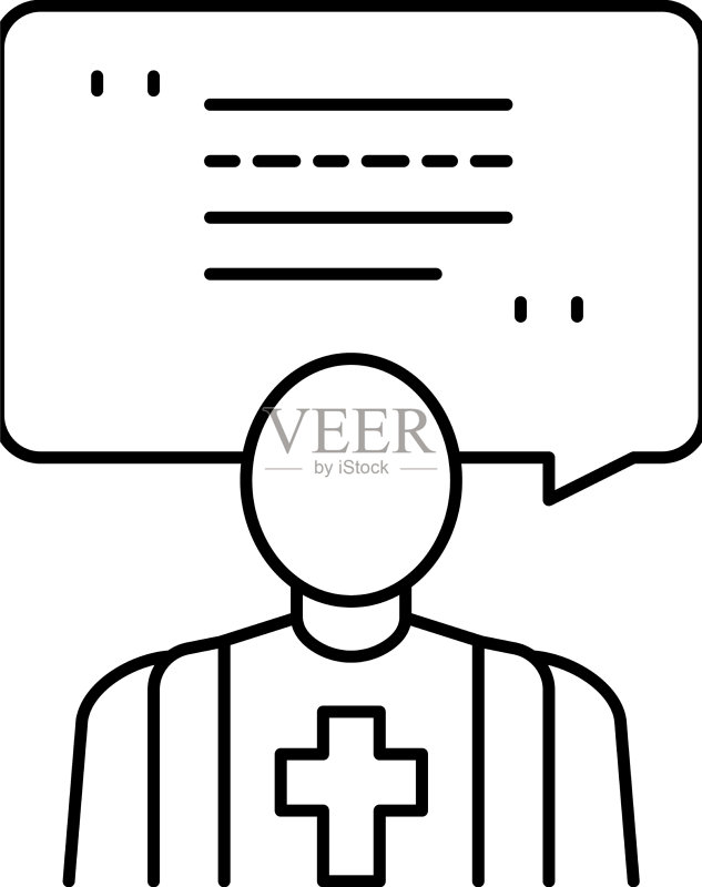 牧师宠物殡葬线性图标图标素材