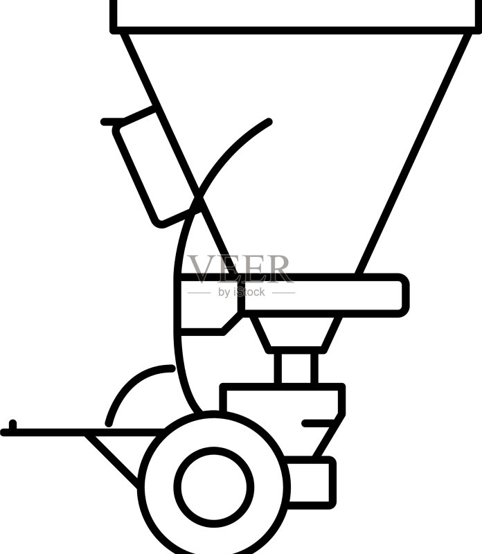 播种机农具线性图标图标素材