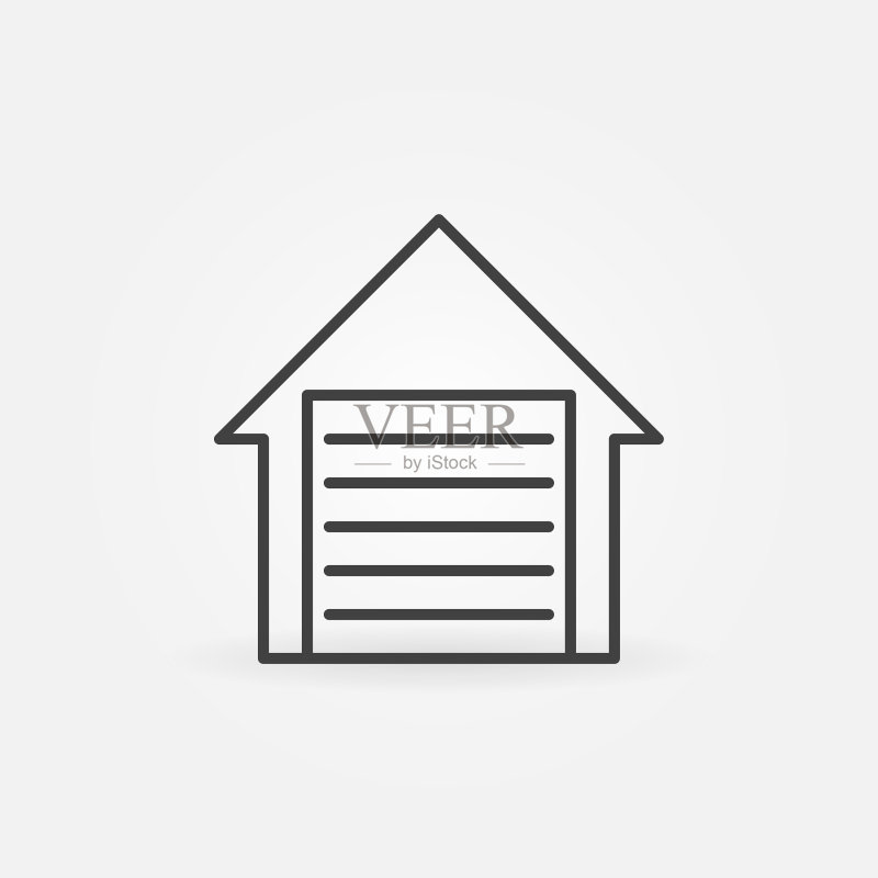简单车库轮廓图标图标素材