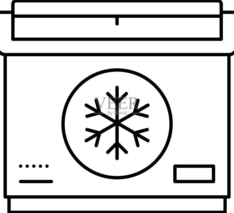 便携式冰箱线条图标图标素材