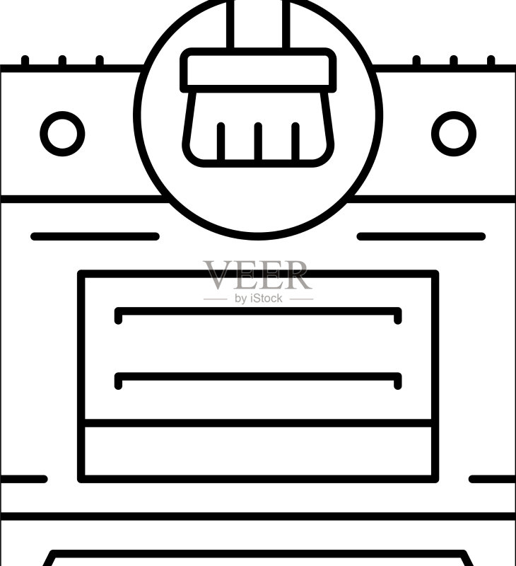 燃气灶清洁线条图标图标素材