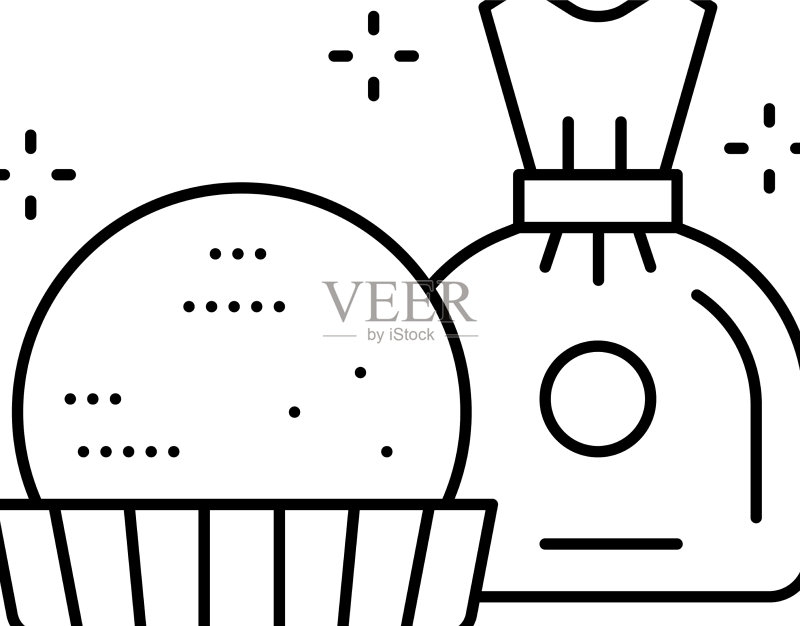 球形巧克力糖果线性图标图标素材