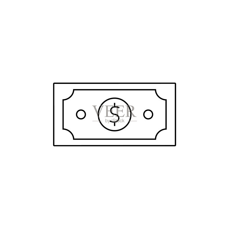 纸币线条图标图标素材