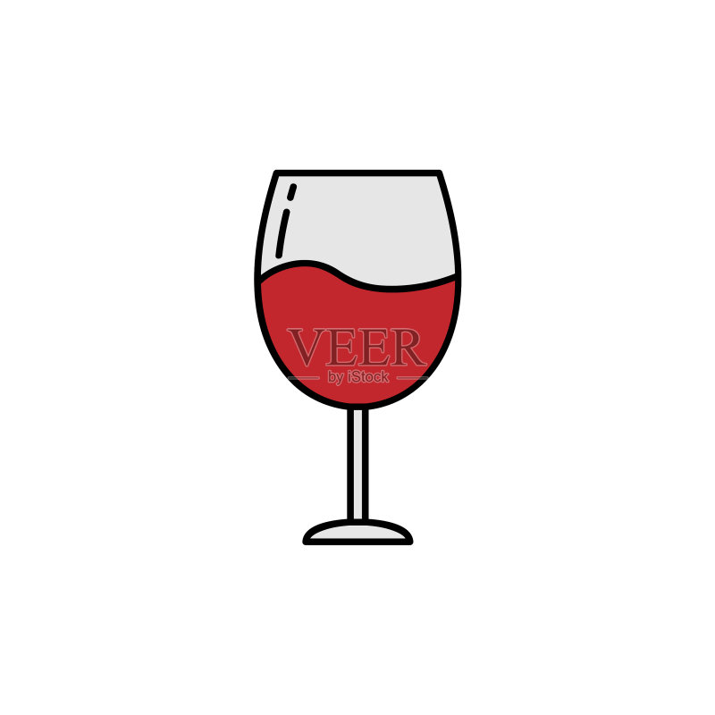 葡萄酒杯图标符号(简约logo设计)图标素材