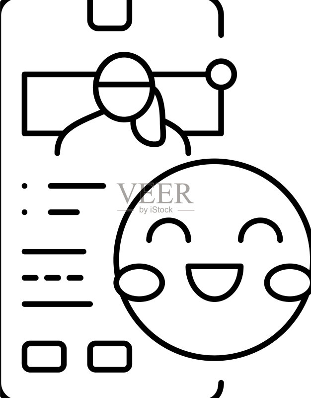 智能手机应用程序看护服务线性图标图标素材