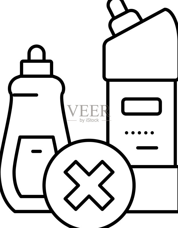 儿童禁用化学液体线型图标图标素材