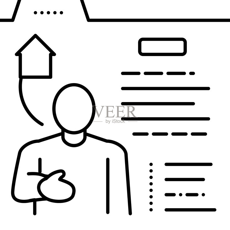 房地产经纪人服务线性图标图标素材