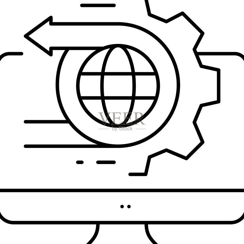 国际物流服务线性图标图标素材