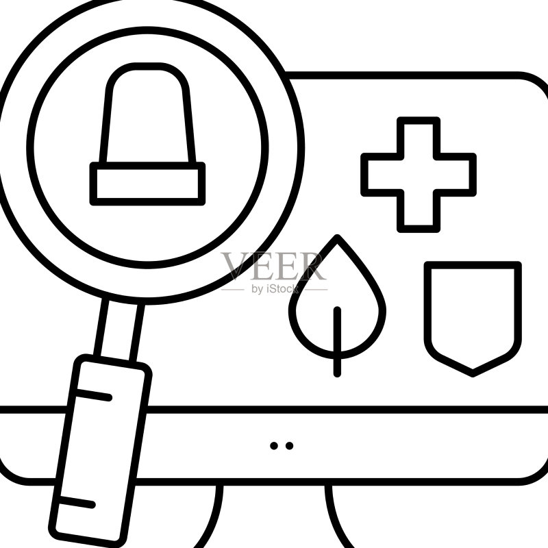 监控和信息检索线性图标图标素材