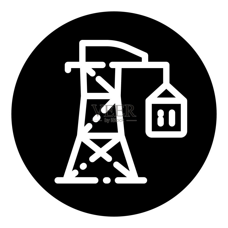 起重机装载机集装箱标志图标素材