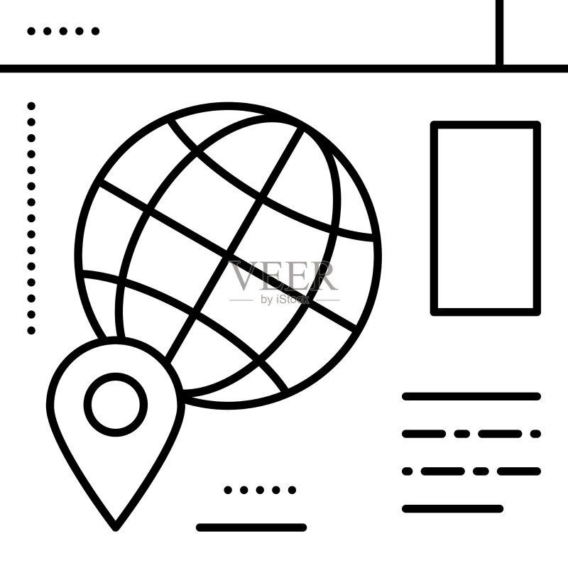 网站地图位置线性图标图标素材
