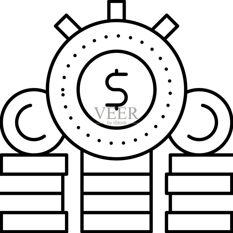 投资收入线性图标图标素材