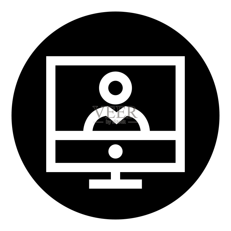 显示器视频通讯标志平面图标图标素材