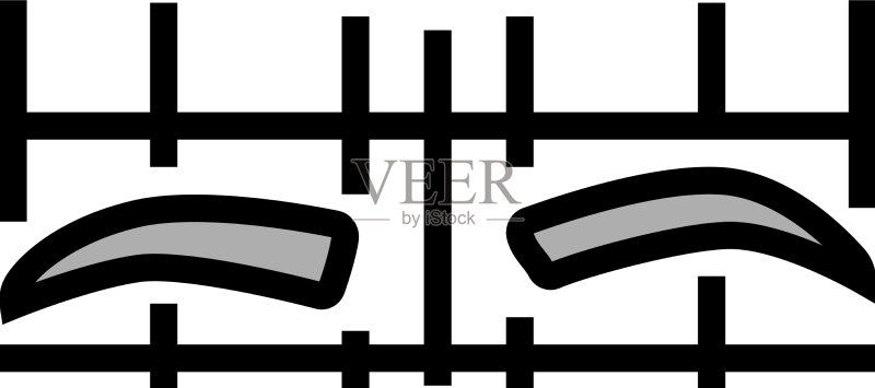 不对称眉毛特征彩色图标图标素材