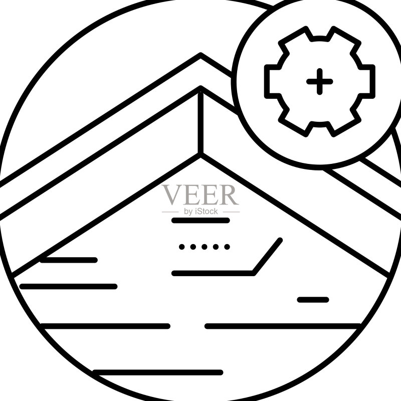 屋顶檐口线条图标图标素材