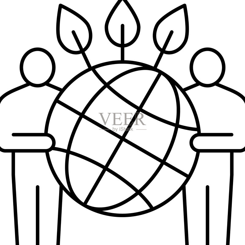 人们保护地球生态系统线性图标图标素材