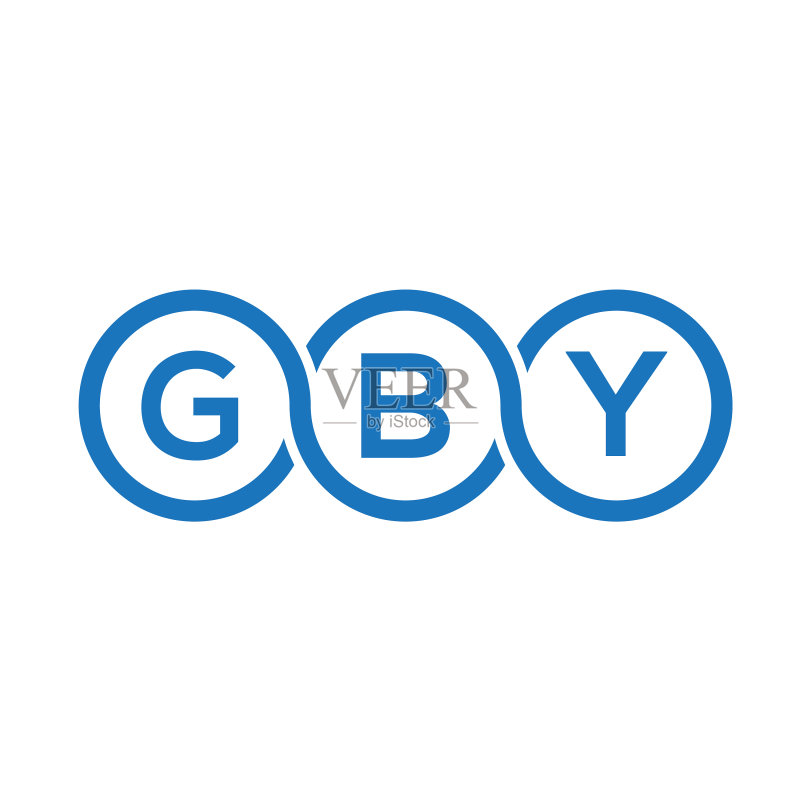 白色背景上的GBY字母标志设计图标素材
