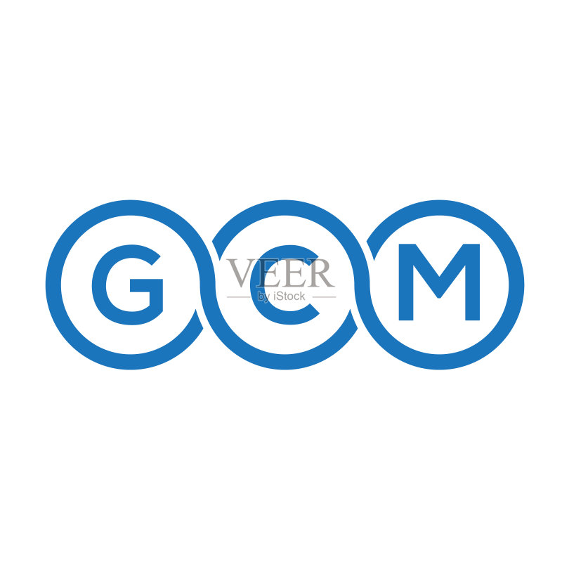 白色背景上的GCM字母标志设计图标素材