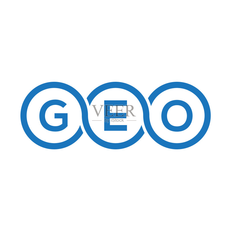 白色背景上的GEO字母标志设计图标素材