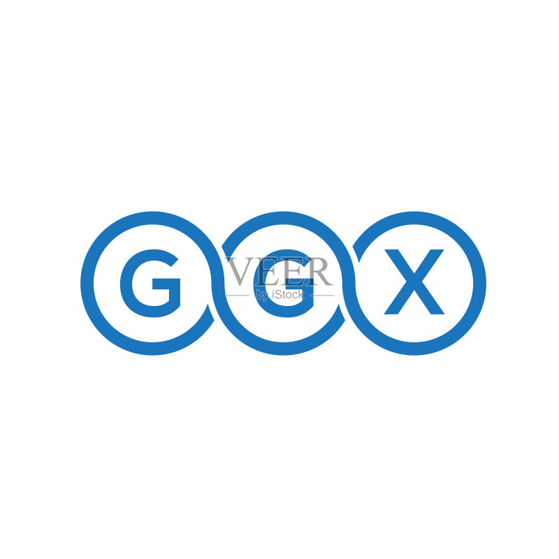 白色背景上的GGX字母标志设计图标素材