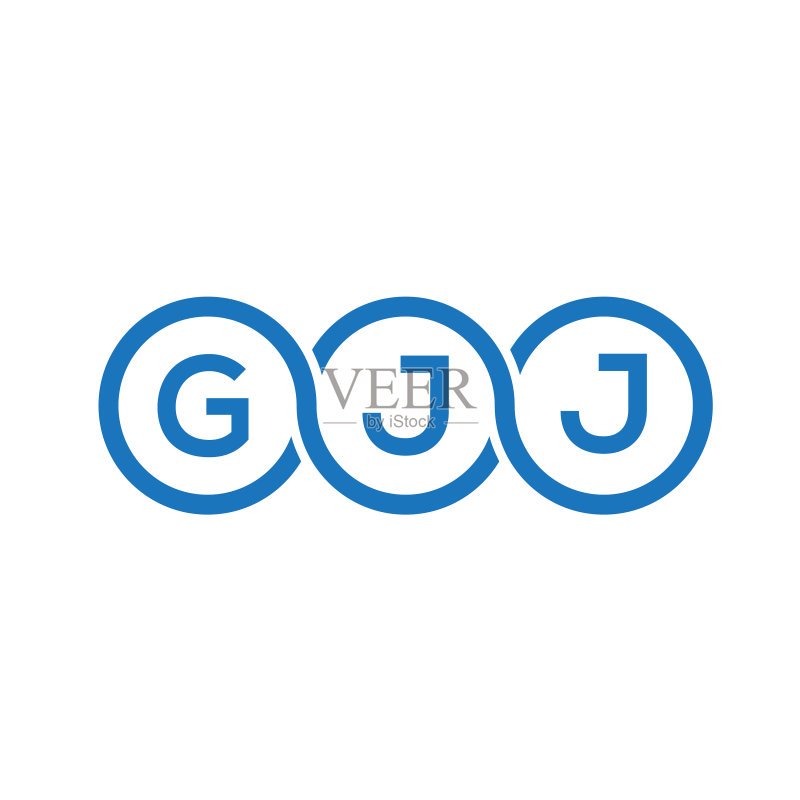 白色背景上的GJJ字母logo设计图标素材
