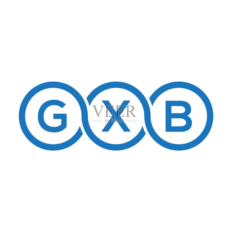 白色背景上的GXB字母标志设计图标素材