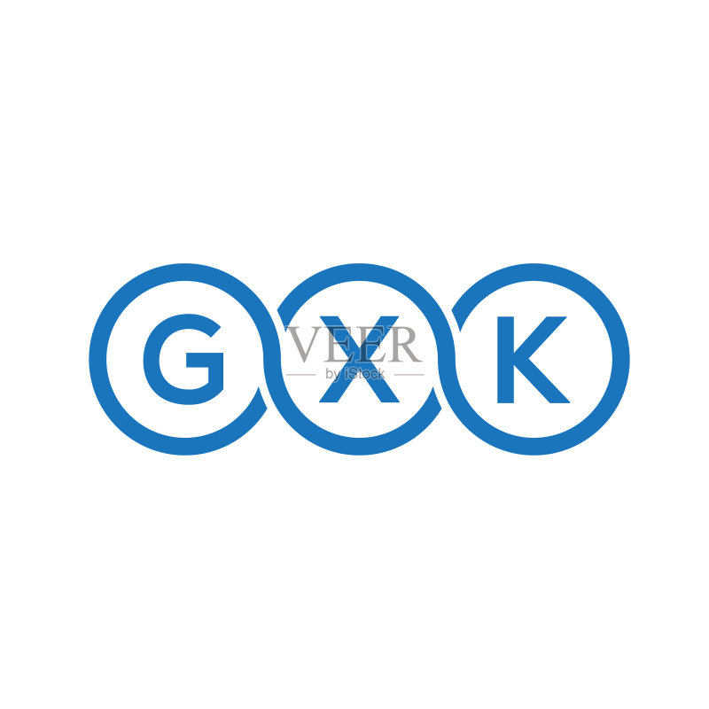 白色背景上的GXK字母标志设计图标素材
