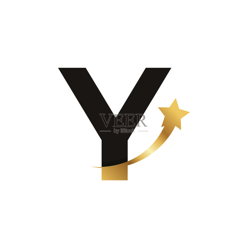 字母Y金色星星logo图标图标素材