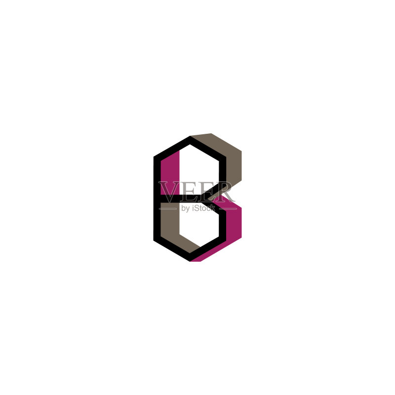 字母B标志线条元素设计模板图标素材