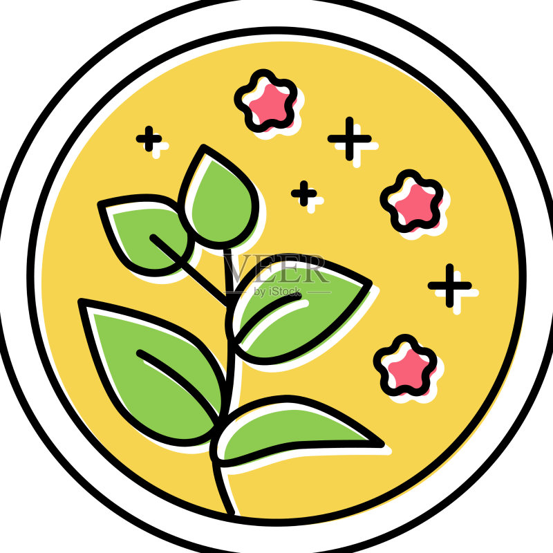 草本天然化妆品彩色图标图标素材