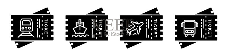 交通票务图标集图标素材
